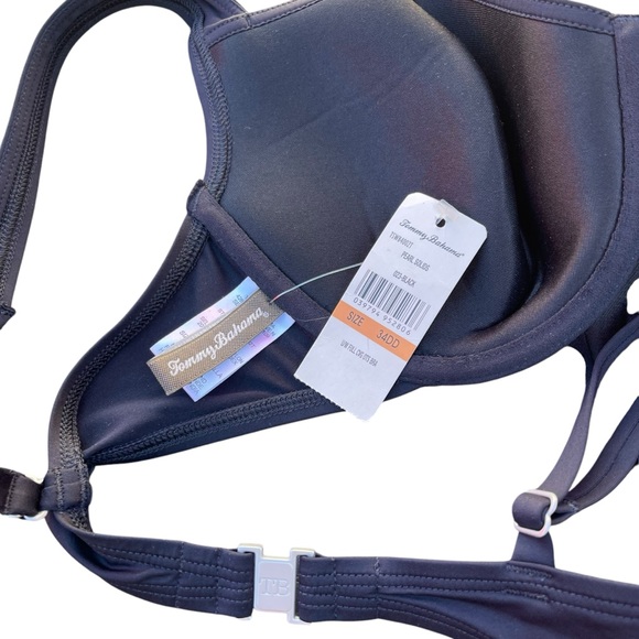 NWT TOMMY BAHAMA Swim Top Size 34DD Black - Picture 4 of 5